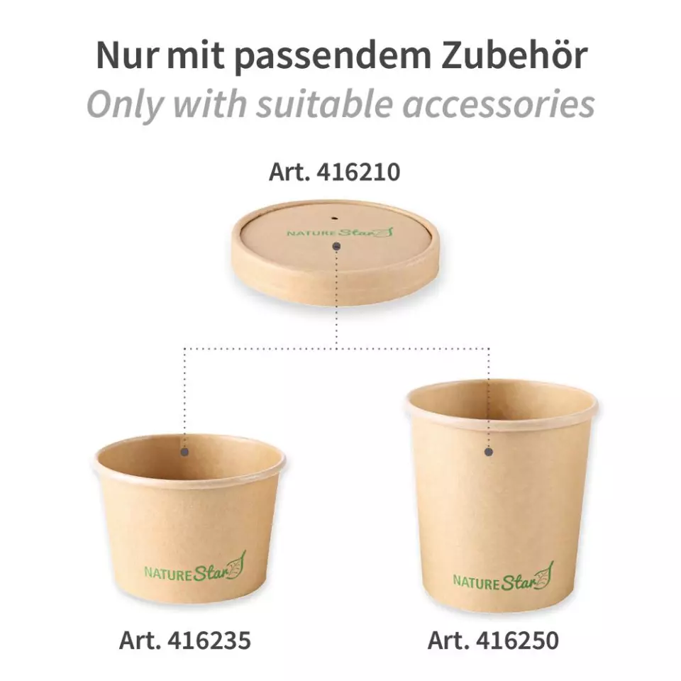 NATUREStar 416210, Luomu Minestrone voimapaperi / PLA-keittokupin kannet, ø 97 mm, image 3, gallery thumbnail