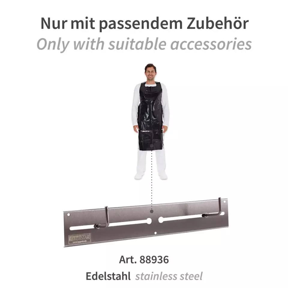 Hygostar 23538, Disposable Aprons, LDPE, 150 x 100 cm, Black, Approx. 60 my, image 1, gallery thumbnail
