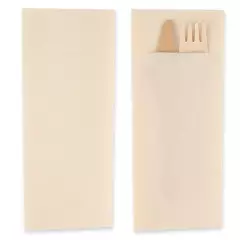 Franz Mensch 30631, Airlaid ruokailuservietit, 1-kerroksinen, 1/8-taitto, 40 x 33 cm, créme, FSC®-mix