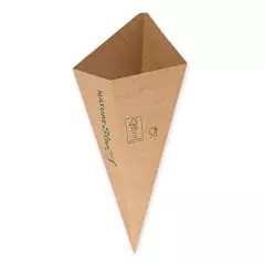 NATUREStar 417728, Kartiomaiset luomuvoimapaperi/PE ranskanperunapussit, Ø 280 mm x 167 mm, FSC®-mix