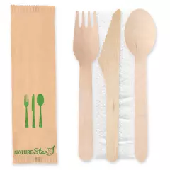 NATUREStar 388603, Triple Organic Wood Cutlery Sets, FSC® 100%