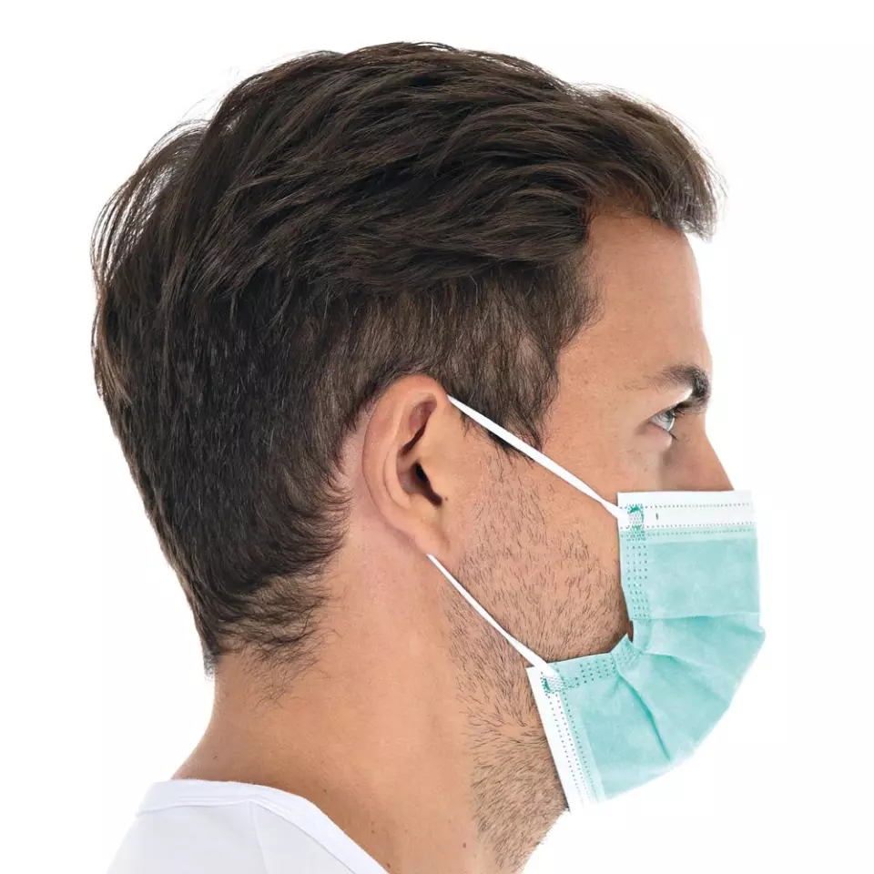 Hygostar 291771, IIR PP Face Masks, 3-ply, Green, image 3, gallery thumbnail
