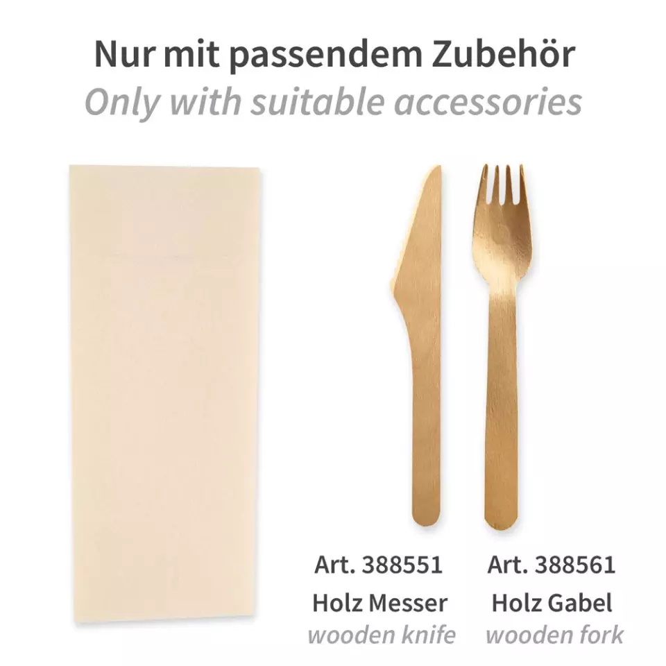 Franz Mensch 30631, Airlaid ruokailuservietit, 1-kerroksinen, 1/8-taitto, 40 x 33 cm, créme, FSC®-mix, image 2, gallery thumbnail
