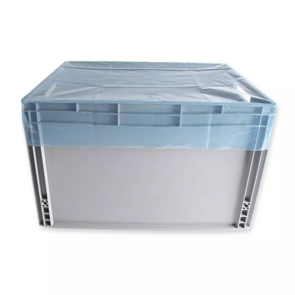 Hygostar 52216, Eurolaatikon suojahuppu, 1400 x 800 mm, sininen, LDPE, image 1, gallery thumbnail