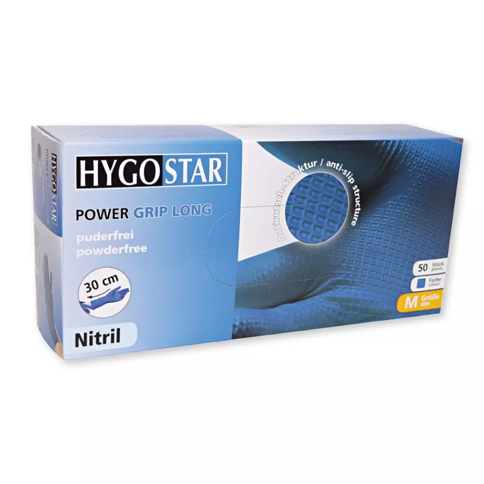 Franz Mensch 270986, Power Grip Long puuterittomat nitriilikäsineet, 12/XXXL, siniset, image 2, gallery thumbnail