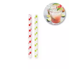 NATUREStar 421450, Cocktail luomupaperipillit, FSC®-mix, puna-valkoinen pilkullinen, ø 8 mm, 130 mm