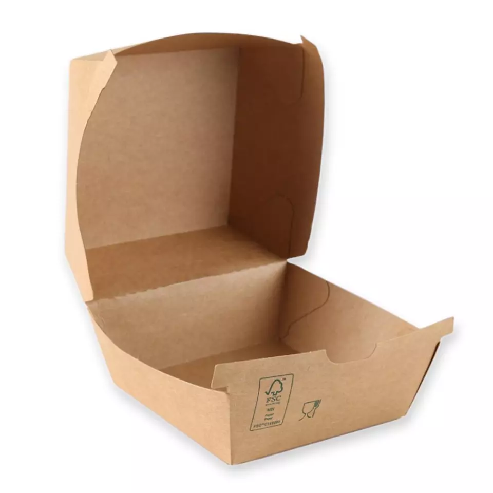 NATUREStar 417411, Organic Hamburger Boxes, 105 x 85 mm, Kraft Paper/PE, FSC®-mix, image 5, gallery thumbnail