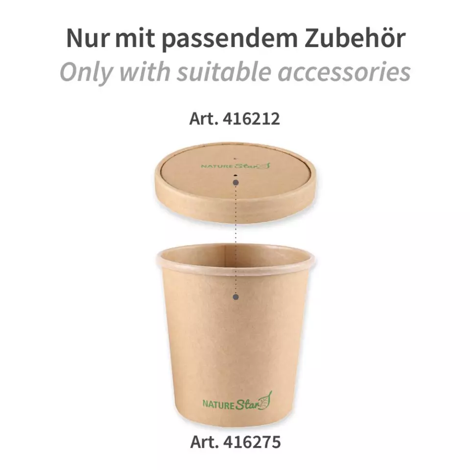 NATUREStar 416212, Minestrone voimapaperi/PLA-keittokulhon kannet, ø 116 mm, luomu, image 3, gallery thumbnail
