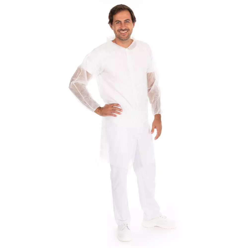 Hygonorm 274799, Eco PP besöksrock med tryckknapp, XXXXL, vit, image 1