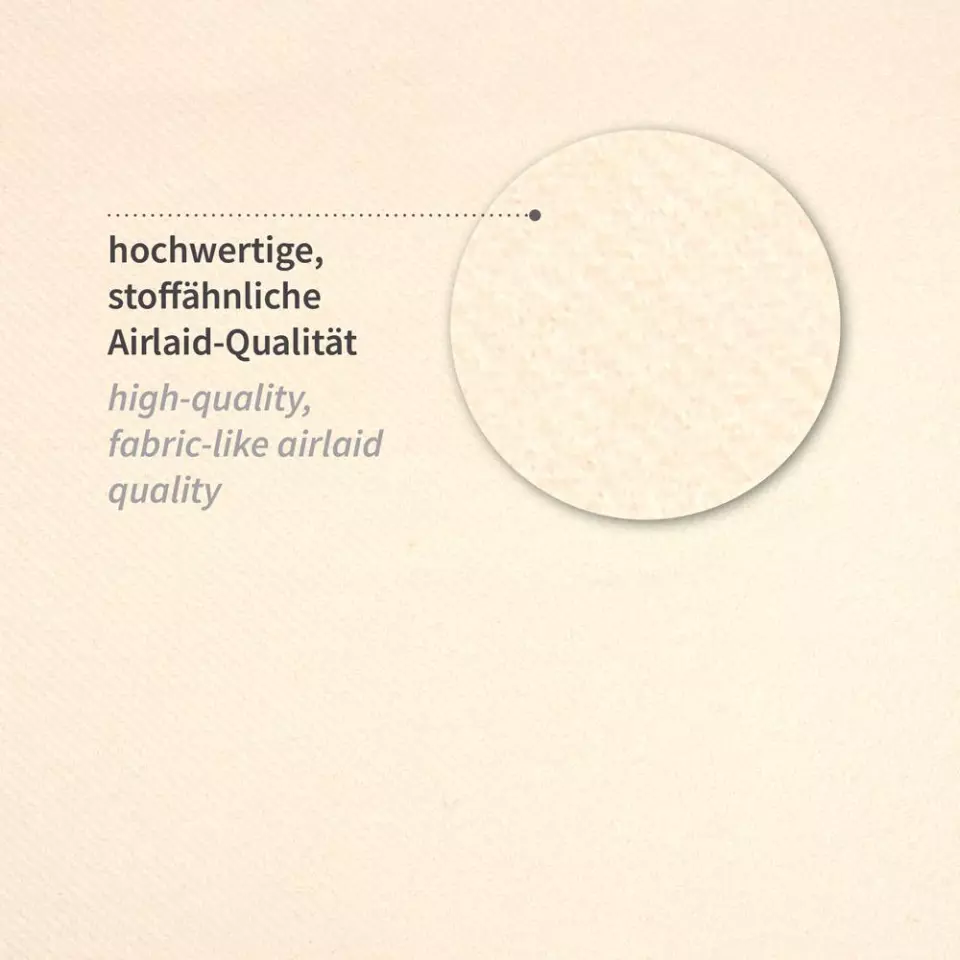 Franz Mensch 30631, Airlaid ruokailuservietit, 1-kerroksinen, 1/8-taitto, 40 x 33 cm, créme, FSC®-mix, image 3, gallery thumbnail