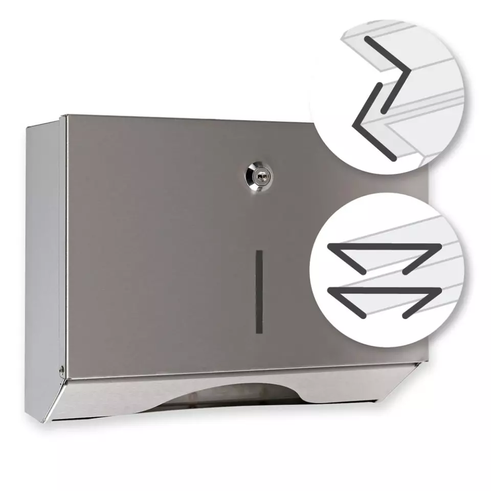 Hygostar 889650, C/V/ZZ-Fold handduksdispenser, rostfritt stål, image 1, gallery thumbnail