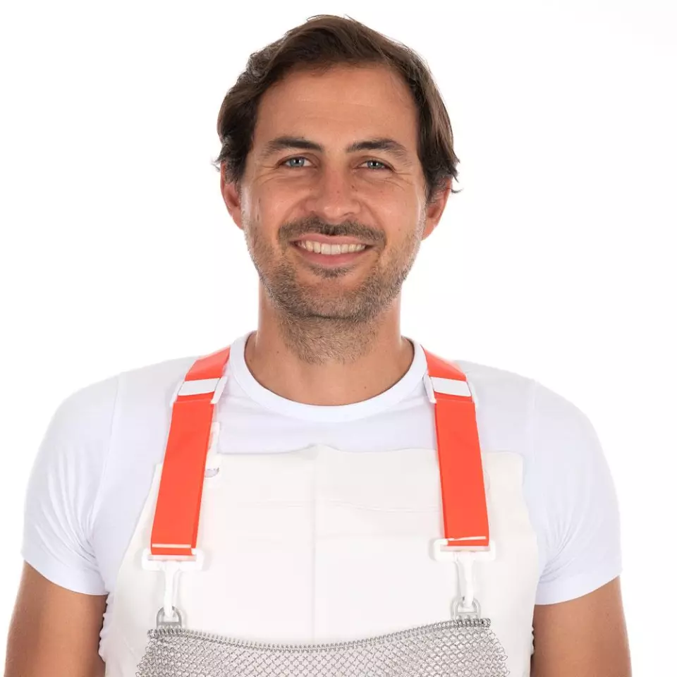 Franz Mensch 33804, Stab Protection Apron, Stainless Steel, 80 x 55 cm, image 2, gallery thumbnail