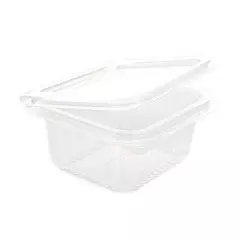 Franz Mensch 423901, PLA Deli & Salad Bowls, 370 ml, Organic, Rectangular, with Hinged Lid