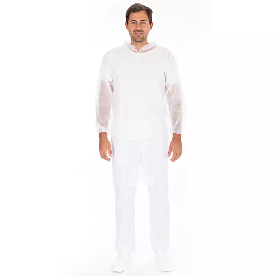 Hygonorm 274021, PP Velcro Visitor Gowns, Light, White, image 1, gallery thumbnail