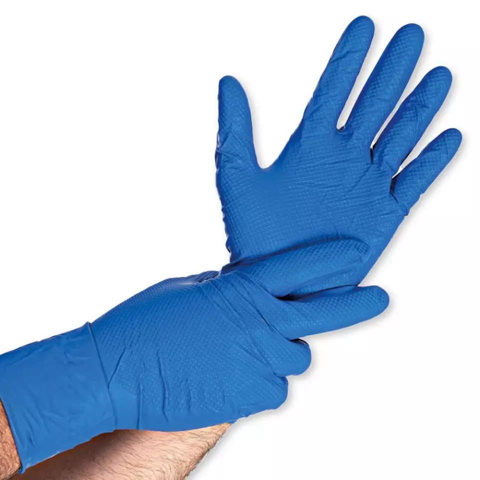 Franz Mensch 270986, Power Grip Long puuterittomat nitriilikäsineet, 12/XXXL, siniset, image 1, gallery thumbnail