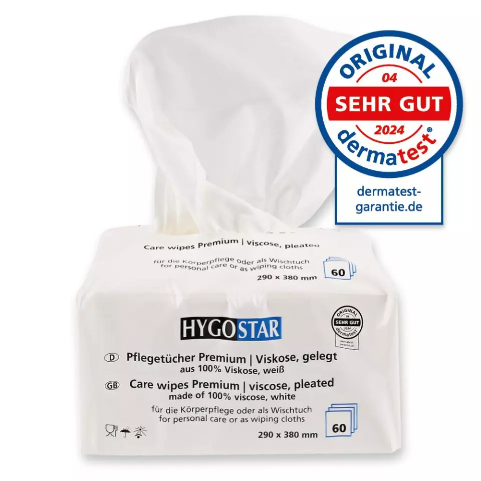 Hygostar 53620, Care Premium Pleated Viscose Wipes, 29 x 38 cm, White, image 1, gallery thumbnail