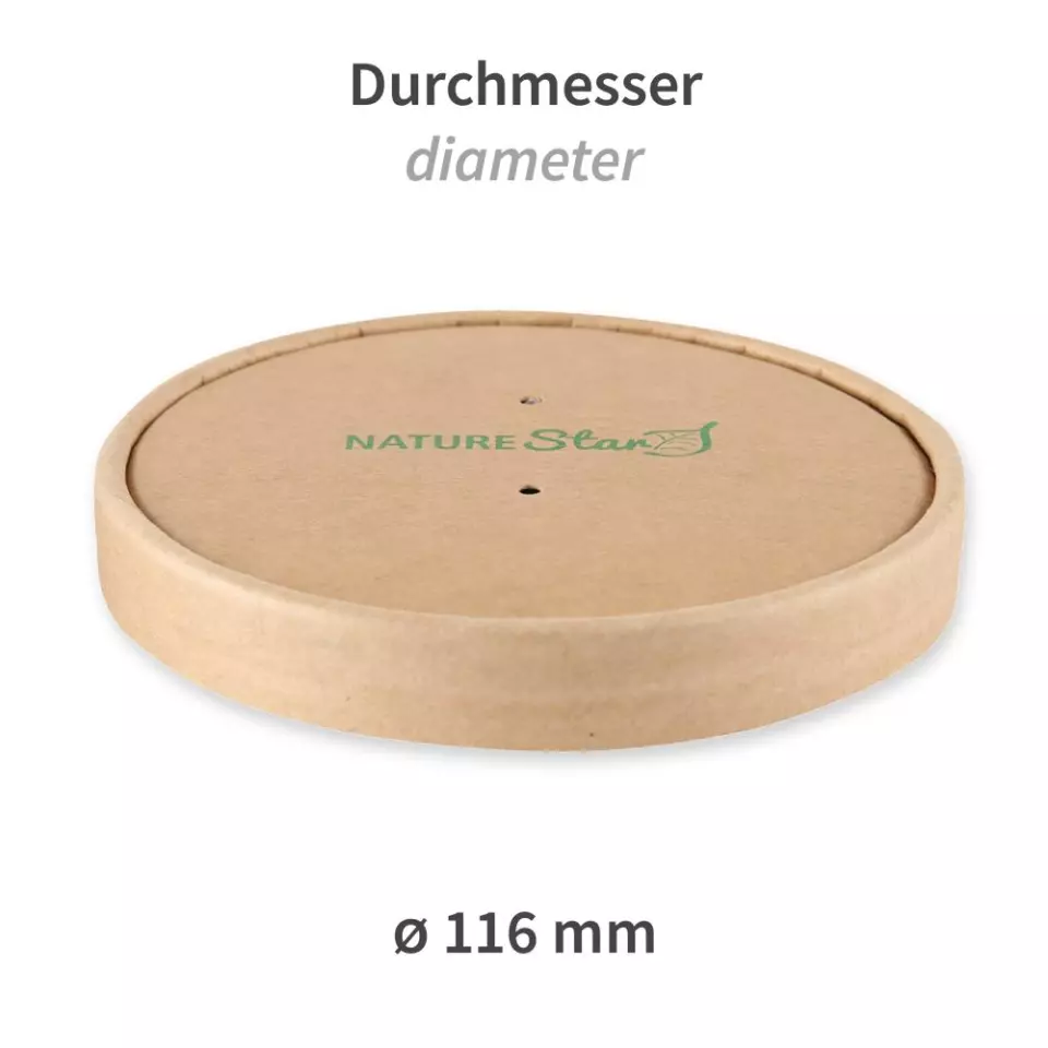 NATUREStar 416212, Minestrone voimapaperi/PLA-keittokulhon kannet, ø 116 mm, luomu, image 2, gallery thumbnail
