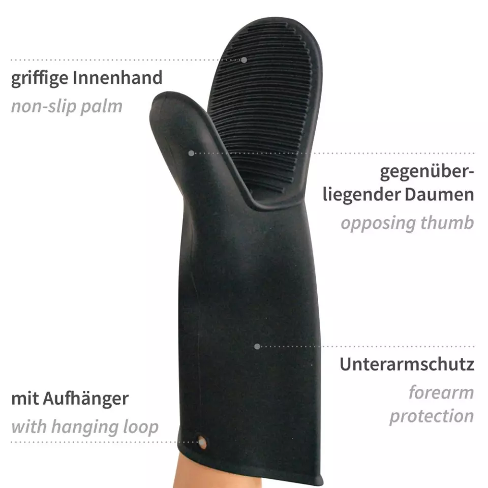 Hygostar 332158, Shark mustat silikonikäsineet, 30 cm, musta, image 3, gallery thumbnail