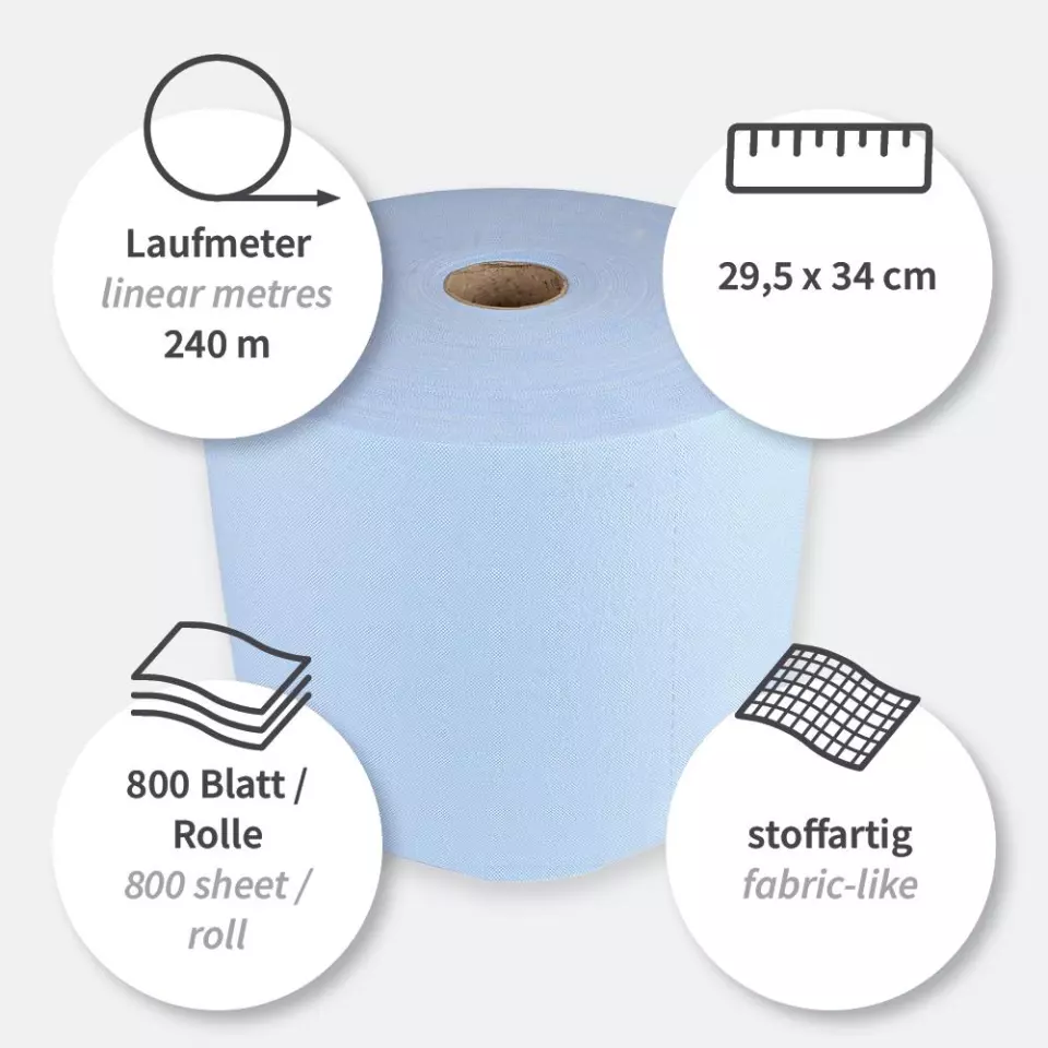 HygoClean 317506, Cellulose Cleaning Cloths, Roll, Blue, image 3, gallery thumbnail