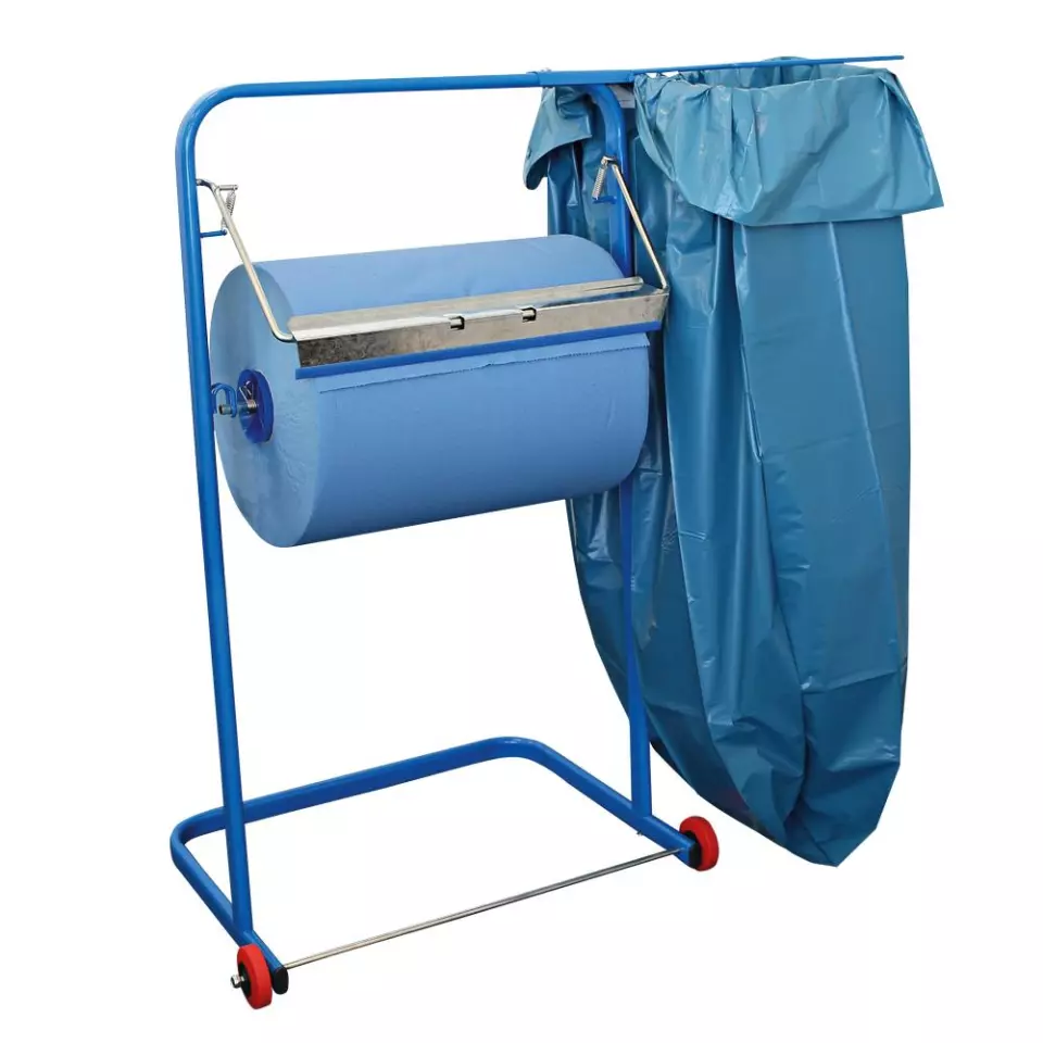 Hygostar 888322, Metal Floor Stand for Cleaning Papers with Waste Bag Holder, image 2, gallery thumbnail