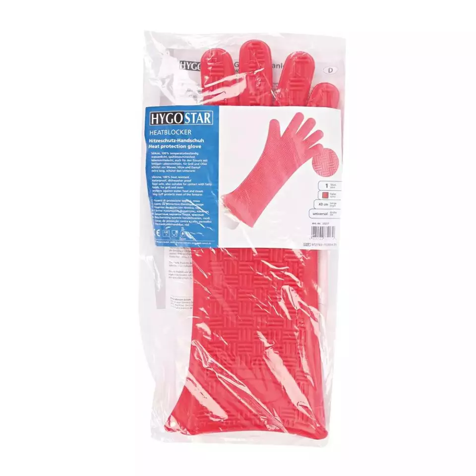 Hygostar 33217, Heatblocker silikoniset uunikintaat, 43 cm, punainen, image 3, gallery thumbnail