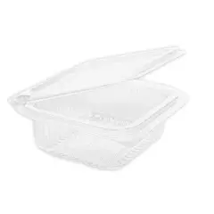 Franz Mensch 423900, Organic PLA Deli & Salad Bowls with Hinged Lids, 250 ml, Rectangular