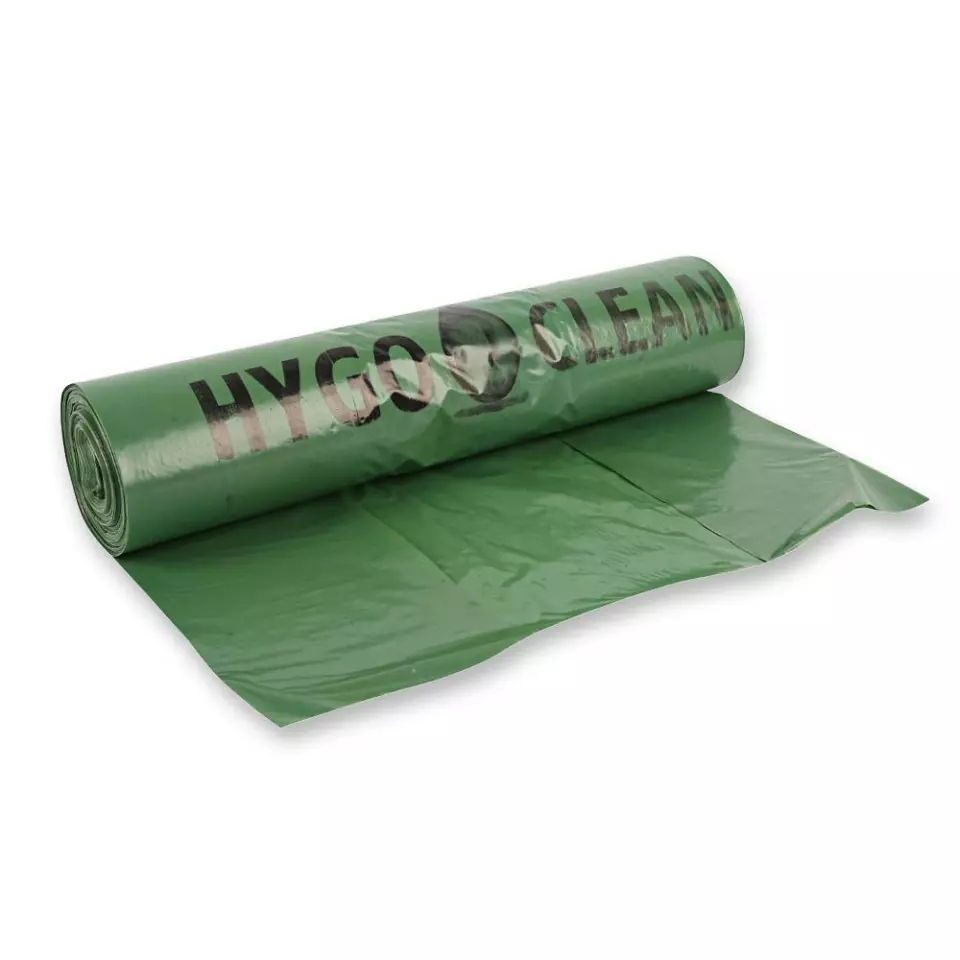 HygoClean 32657, Light LDPE Waste Bags, 70 l, Green, Roll, image 2, gallery thumbnail