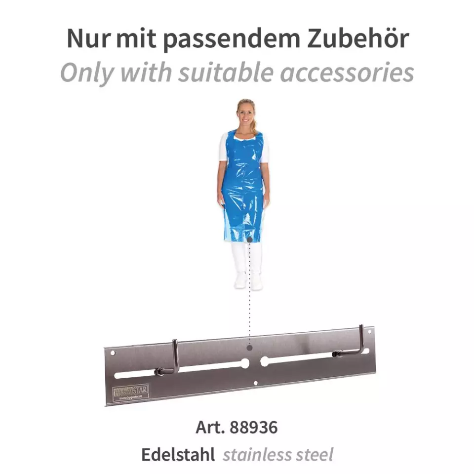 Hygonorm 23666, Eco LDPE Disposable Aprons, 130 x 75 cm, Blue, image 4, gallery thumbnail