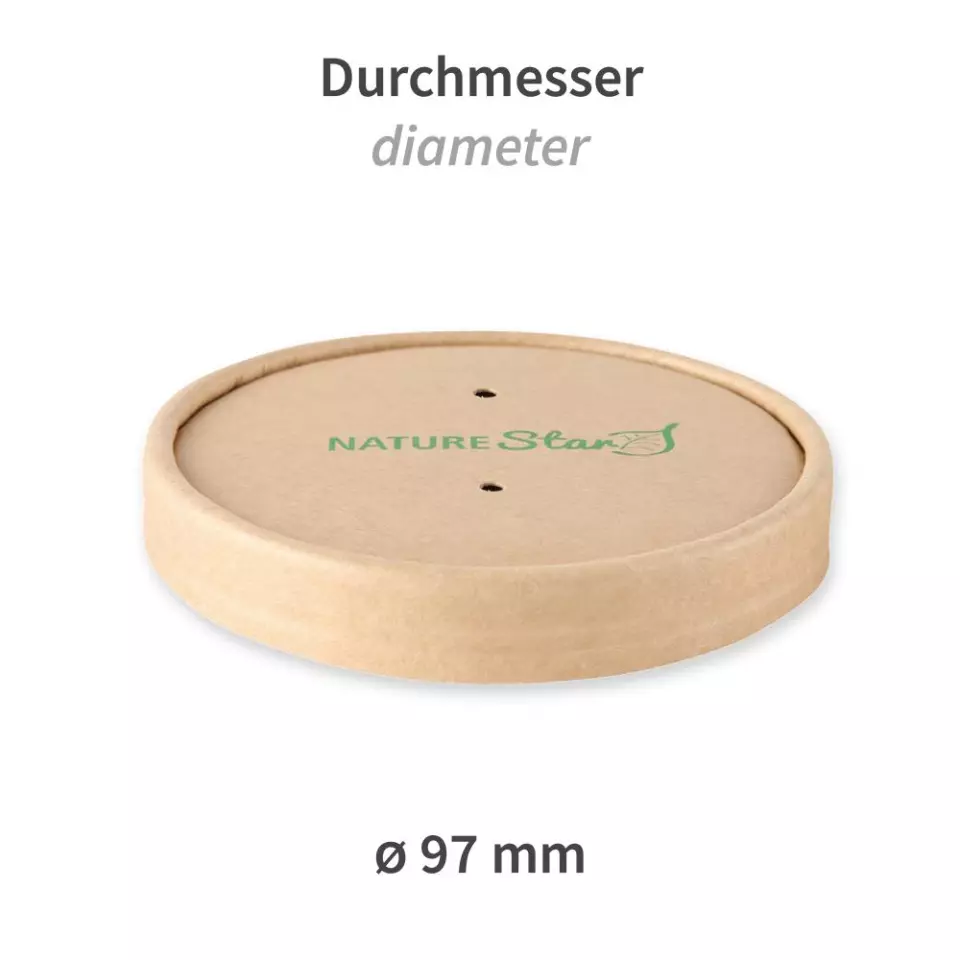 NATUREStar 416210, Luomu Minestrone voimapaperi / PLA-keittokupin kannet, ø 97 mm, image 2, gallery thumbnail