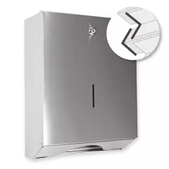 Hygostar 88965, Stainless Steel Hand Towel Dispenser, C-fold & V/ZZ-fold