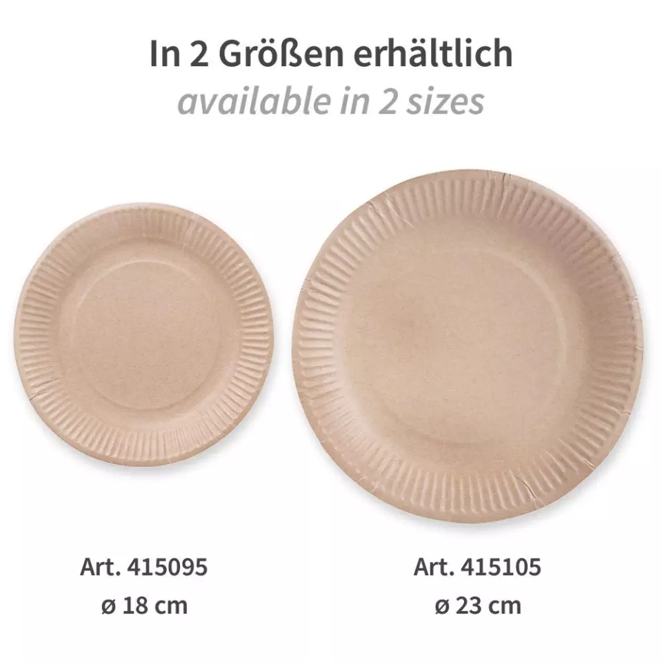 Franz Mensch 415095, Organic Kraft Paper Plates, Ø 180 mm, FSC®-mix, image 2, gallery thumbnail