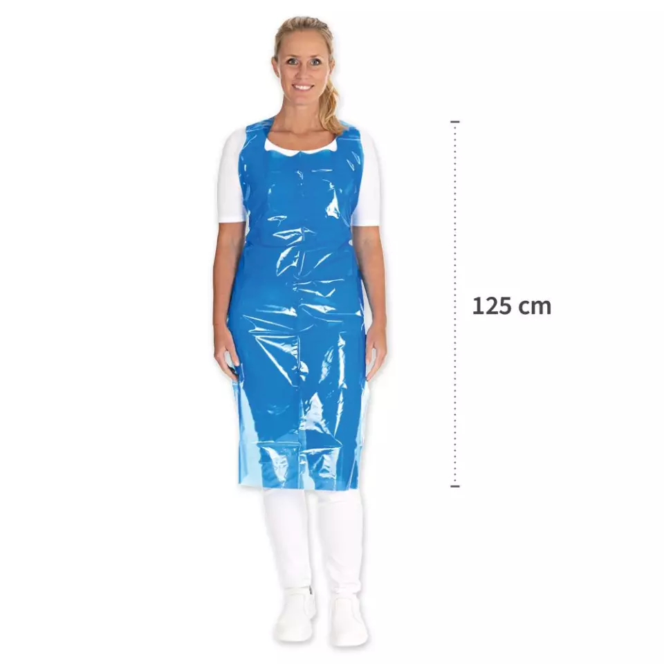 Hygonorm 23656, Eco LDPE Disposable Aprons, 125 x 75 cm, Blue, image 3, gallery thumbnail