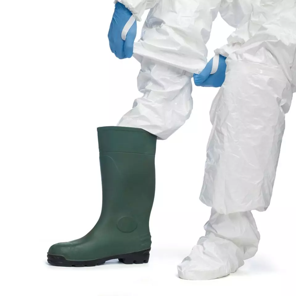 DuPont SL-CHZ6-T-WH-16, Tychem 4000 S Coverall with Socks, White, image 3, gallery thumbnail