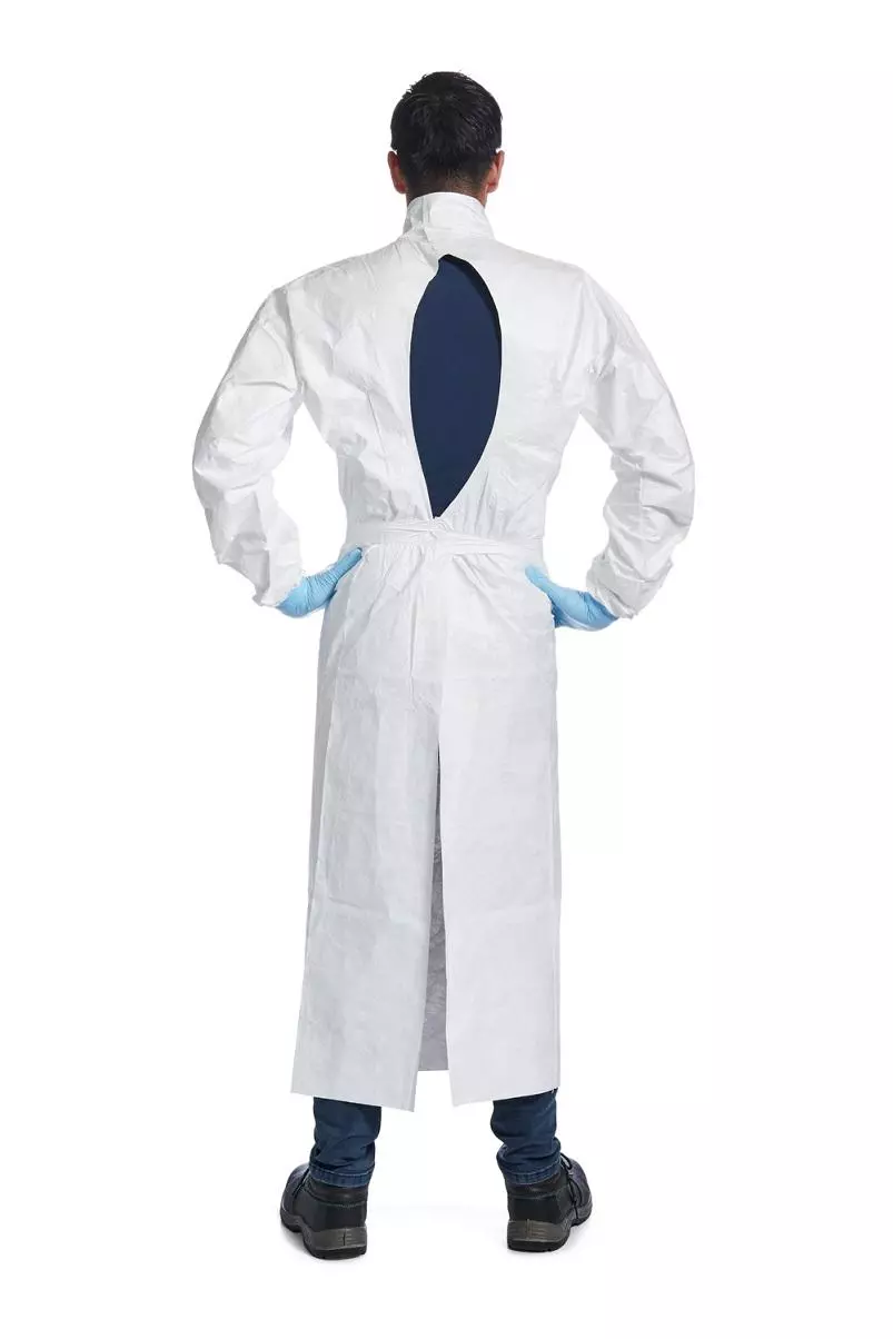 DuPont IC-703-S-WH-00, Tyvek Isoclean IC703 Chemo Gown, White, image 2, gallery thumbnail