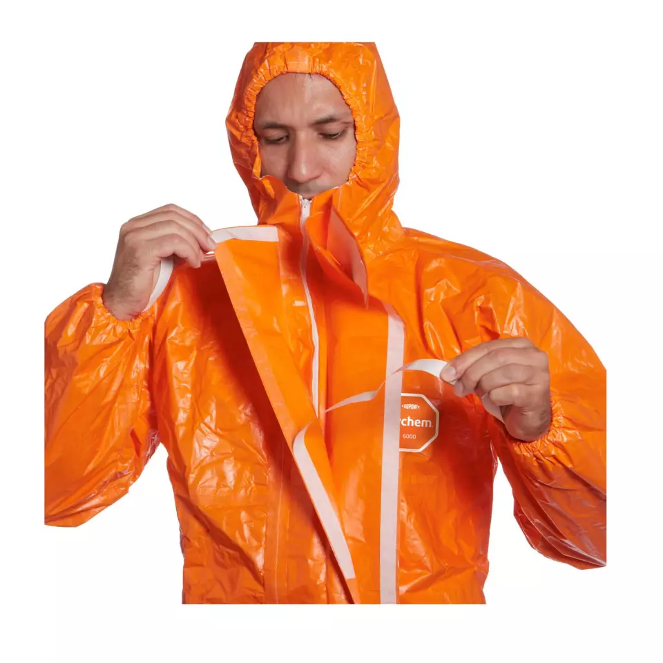 DuPont TF-CHA5-T-OR-00, Tychem 6000 F Coverall, Orange, image 2, gallery thumbnail