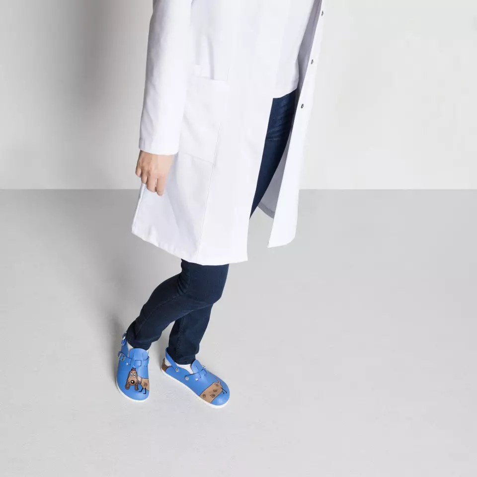Birkenstock 582536, Kay SL BF Kapeat työsandaalit, koirakuvioinen sininen, image 7, gallery thumbnail