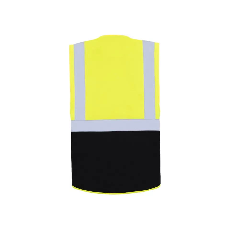Korntex KXCMFSG, Hamburg Safety Vest, Signal Yellow/Black, image 2, gallery thumbnail
