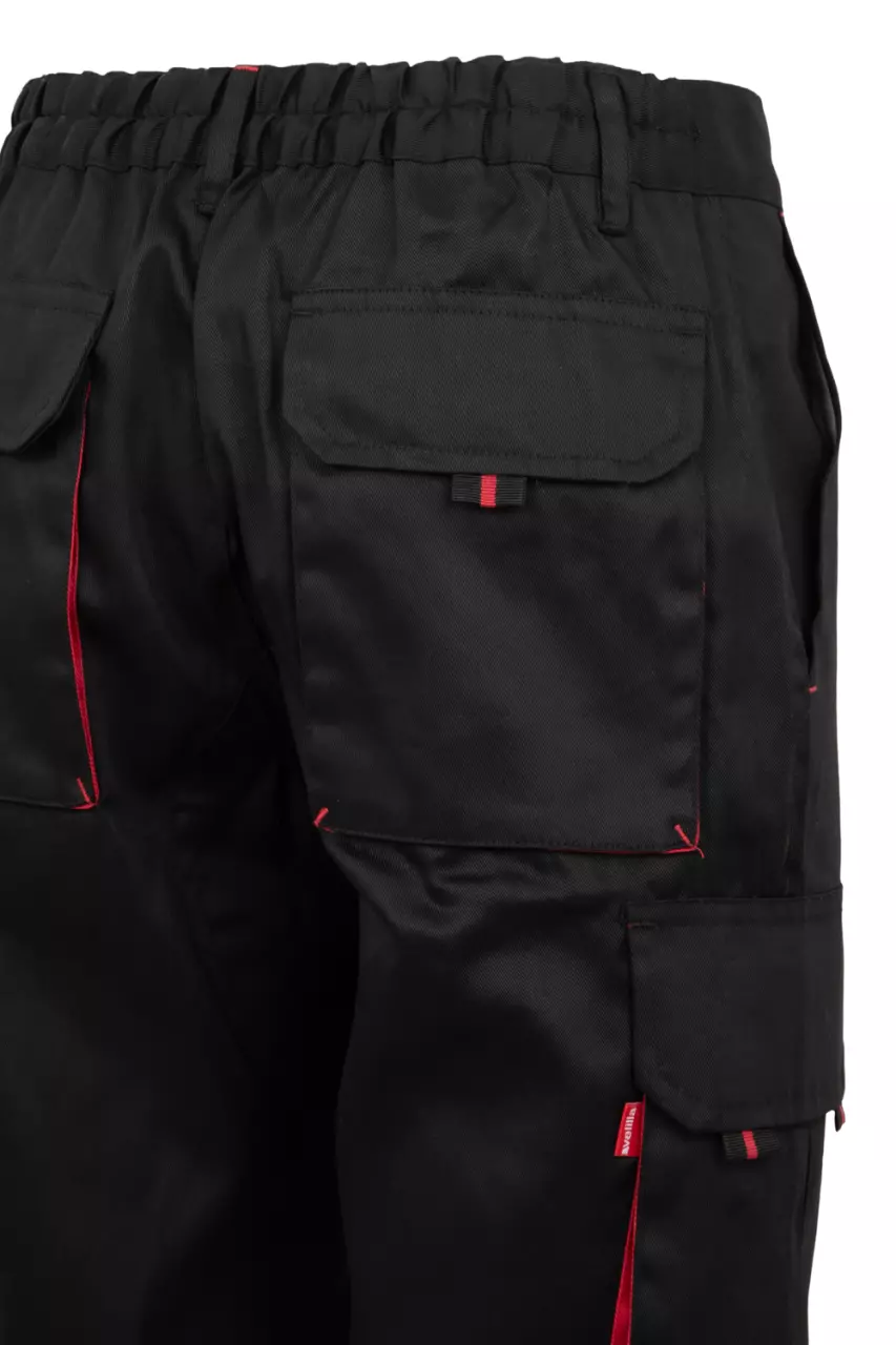 Velilla 103007-00-12, Work Shorts, Black/Red, image 7, gallery thumbnail