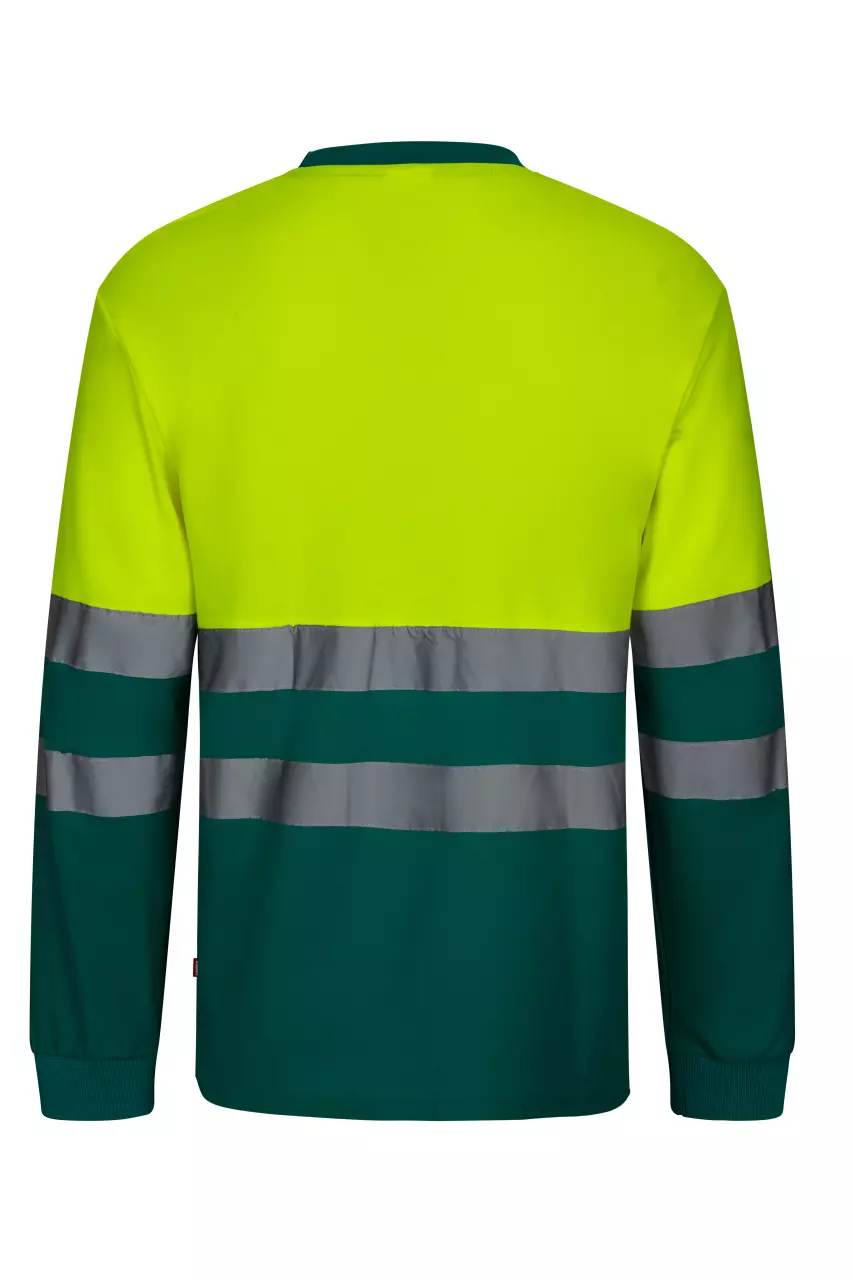 Velilla 305615-02-20-2, Huomiopitkähihainen t-paita, koko 4XL/5XL, vihreä/huomionkeltainen, image 3, gallery thumbnail