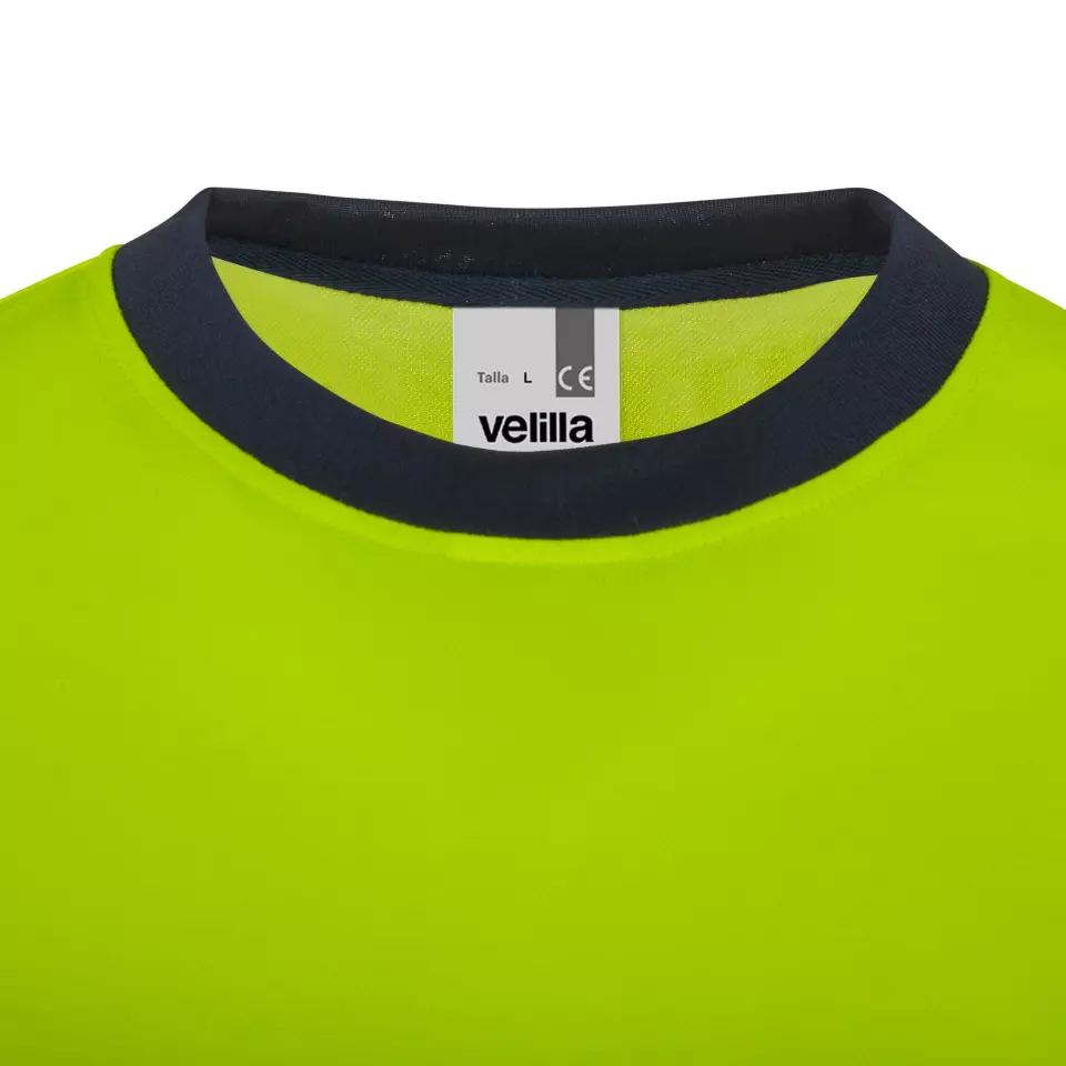 Velilla 305619-61-20, High-Vis Long Sleeved T-Shirt, Navy Blue/Hi-Vis Yellow, image 2, gallery thumbnail