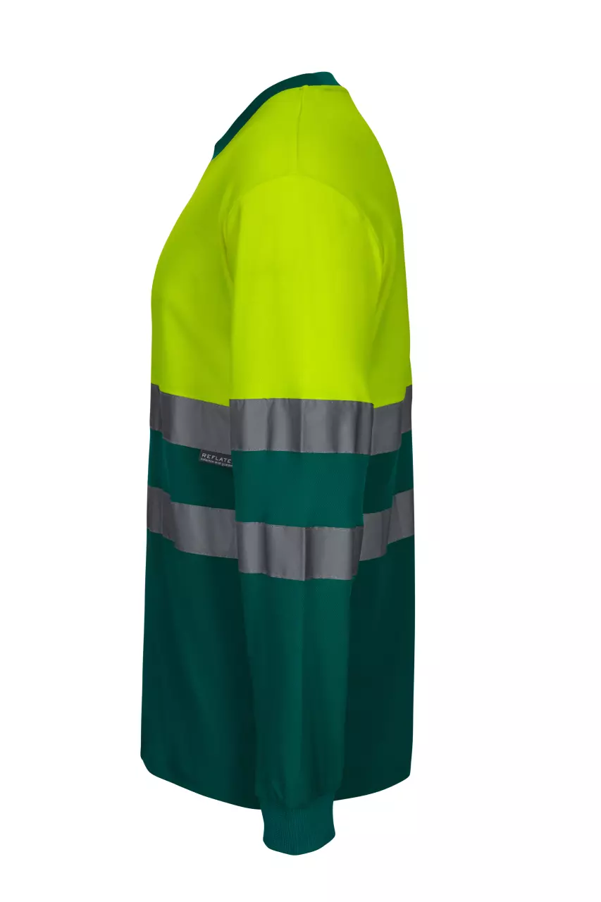 Velilla 305615-02-20-2, Huomiopitkähihainen t-paita, koko 4XL/5XL, vihreä/huomionkeltainen, image 2, gallery thumbnail