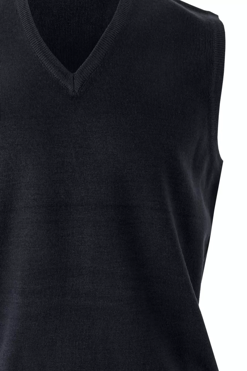 Velilla 99-01, V-Neck Sweater Vest, Marine Blue, image 3, gallery thumbnail