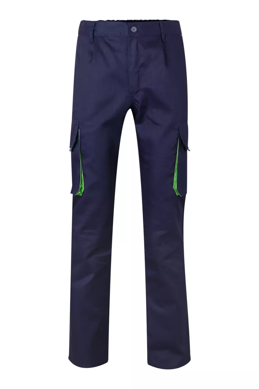 Velilla 103004-01-25, Work Trousers, Marine Blue/Lime Green, image 1, gallery thumbnail