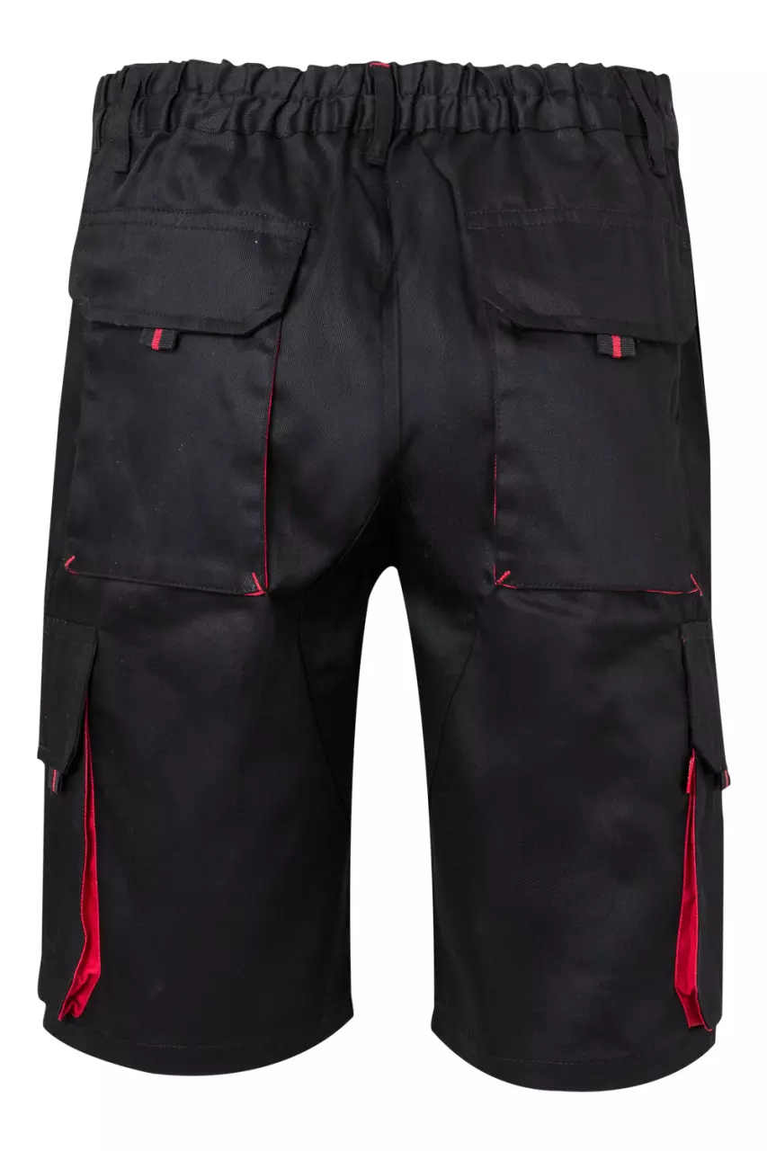 Velilla 103007-00-12, Work Shorts, Black/Red, image 2, gallery thumbnail