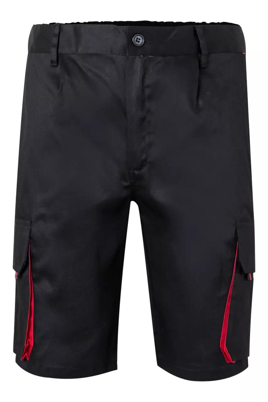 Velilla 103007-00-12, Work Shorts, Black/Red, image 1, gallery thumbnail