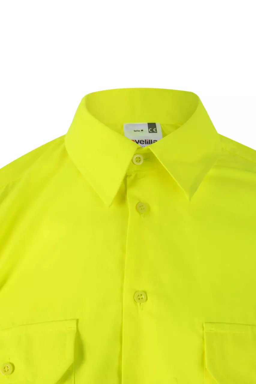 Velilla 0144-01-20, High-Vis Shirt, Marine Blue/Hi-Vis Yellow, image 5, gallery thumbnail