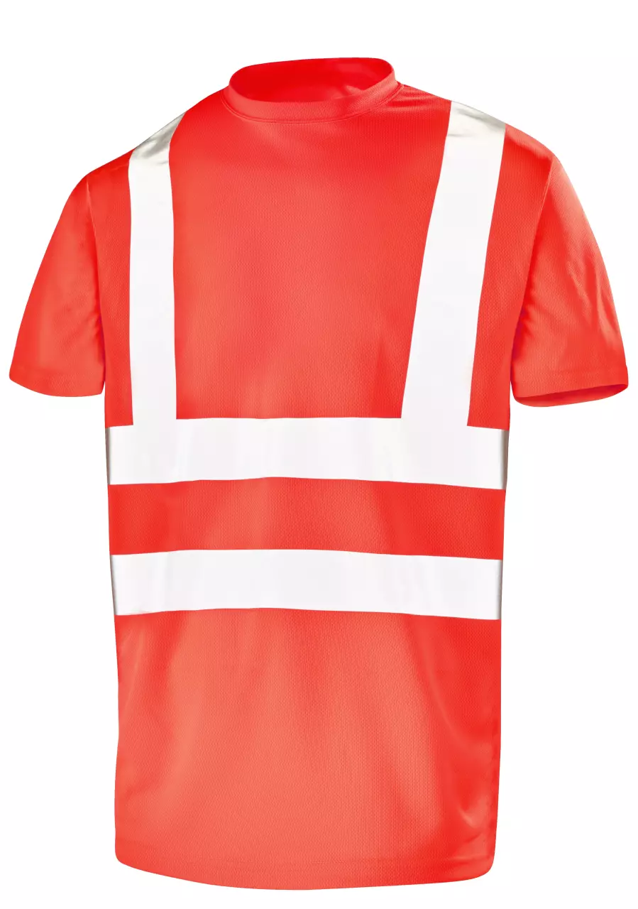 Cepovett T089-OEL-HAC, Fluo Base Hi-Vis T-Shirt, Fluorescent Red, image 1, gallery thumbnail