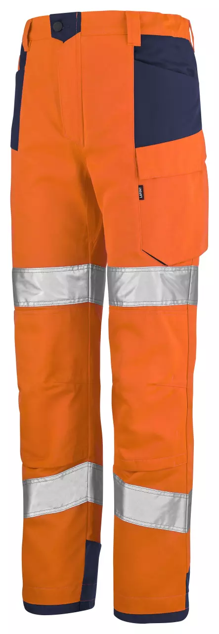 LaFont 1HVNG3PI-XGZ-GDN, Pupil Pi Hi-Vis Work Trousers, Fluorescent Orange/Navy Blue, image 1, gallery thumbnail