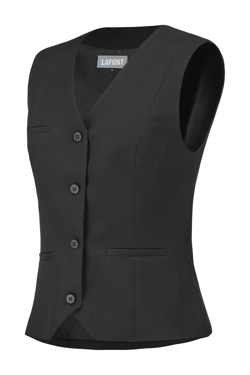 LaFont 5S005738-LUC-GMQ, Américano Vest with Pockets, Black, image 1, gallery thumbnail