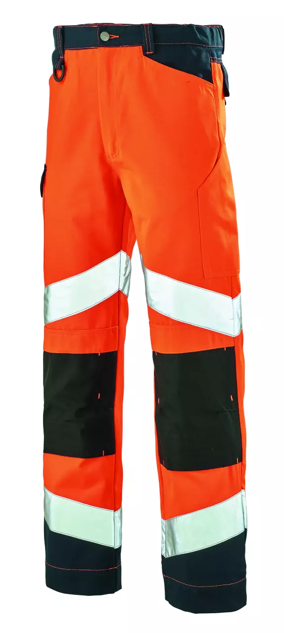 Cepovett 90828267-XBF-HXN, Fluo Tech Hi-Vis Work Trousers, Fluorescent Orange/Navy Blue, image 1, gallery thumbnail